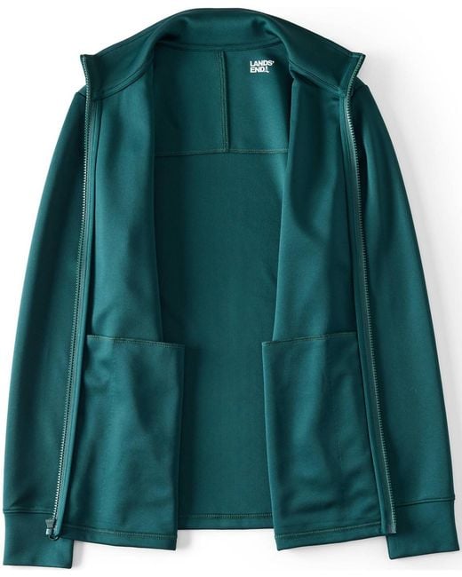 Lands' End Green Active Performance Full Zip Jacket