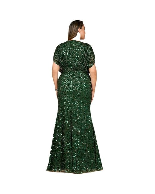 Lara Green Beaded Gown