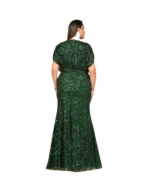 Lara Green Beaded Gown