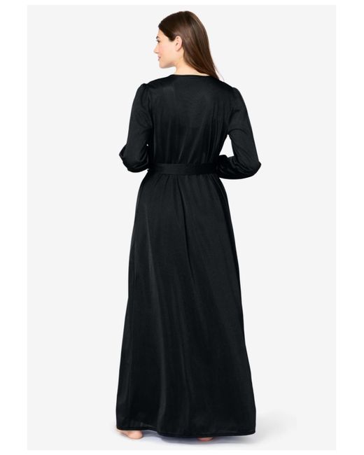 Amoureuse Black Peignoir 2-piece Tricot Gown & Robe