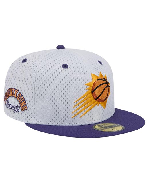 KTZ Blue White/purple Phoenix Suns Throwback 2tone 59fifty Fitted Hat for men