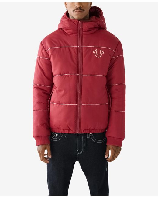 True Religion Red Big T Puffer Jacket for men
