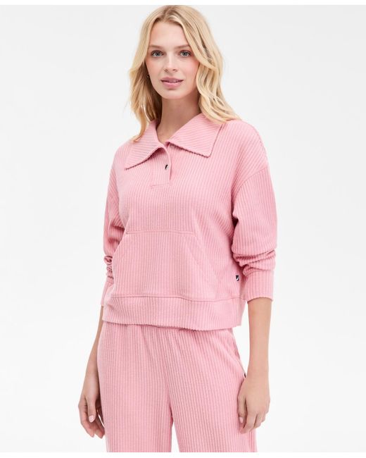 Nautica Pink High-rise Wide-leg Knit Pants