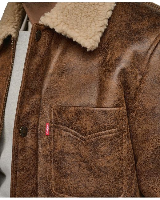 Levi's Brown Shearling Classic-fit Ranch Jacket for men