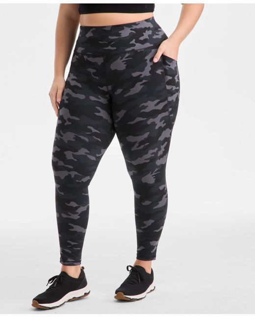 ID Ideology Black Plus Size Print Compression leggings