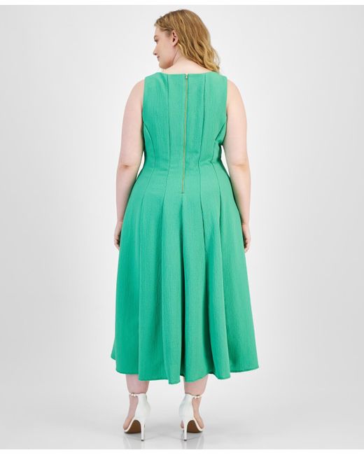 Taylor Green Plus Size Square-neck A-line Dress