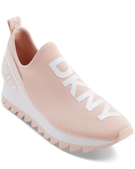 DKNY Pink Abbi Slip-on Logo Sock Sneakers
