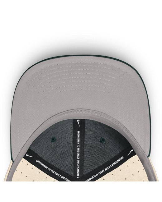 Nike Natural Michigan State Spartans On-field Dugout True Performance Fitted Hat for men