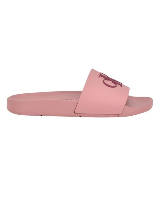 Calvin Klein White Arin Beach Slide Slip-on Sandals
