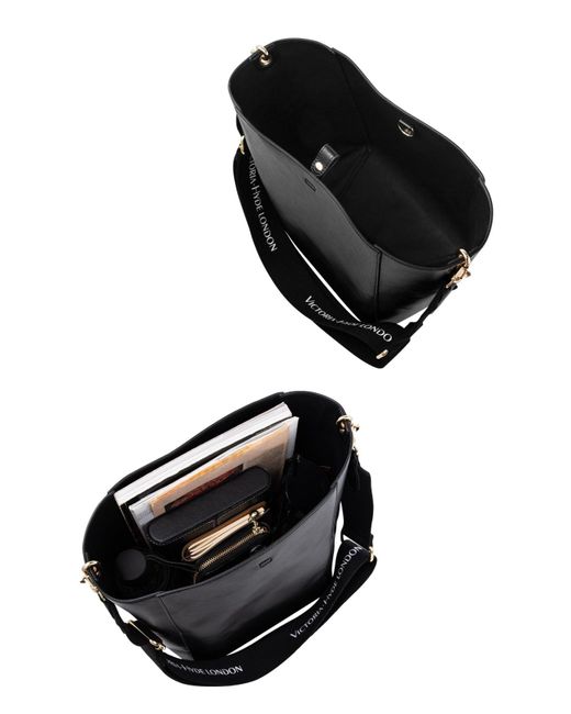 Victoria Hyde London Black Webbing Strap Large Tote Satchel Victoria Hyde Romai