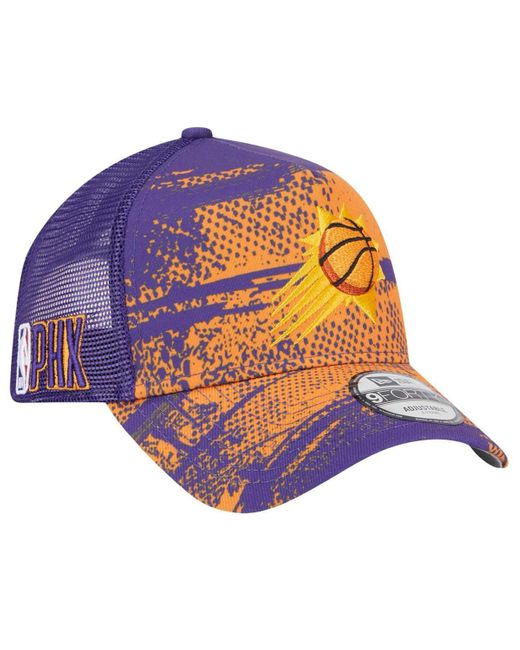 KTZ Blue Purple/orange Phoenix Suns Tip Off A-frame Trucker 9forty Adjustable Hat for men