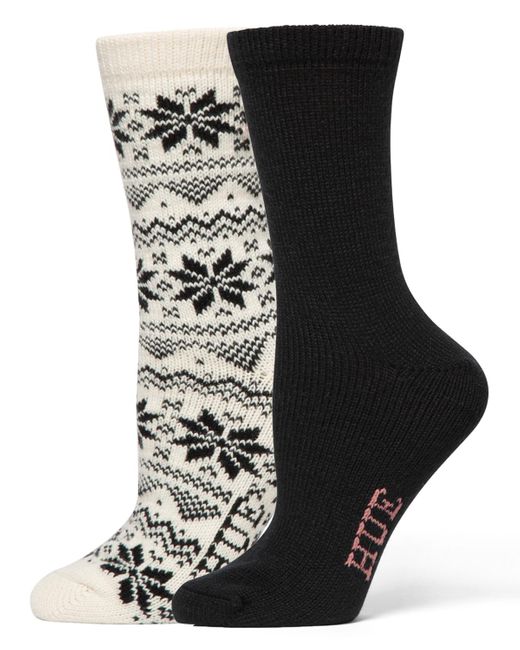 Hue Black 2-pack Snowflake Crew Socks