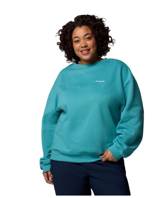 Columbia Blue Plus Size Aldermore Crewneck Sweatshirt