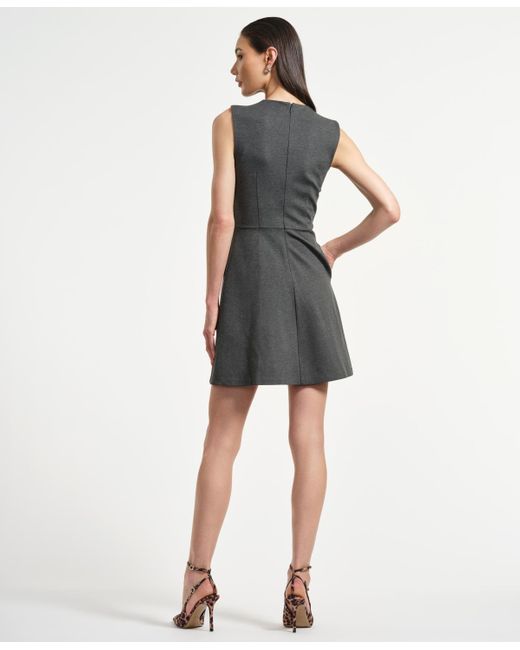 Isaac Mizrahi New York Women's Gray Sleeveless Swingy Bow Dress