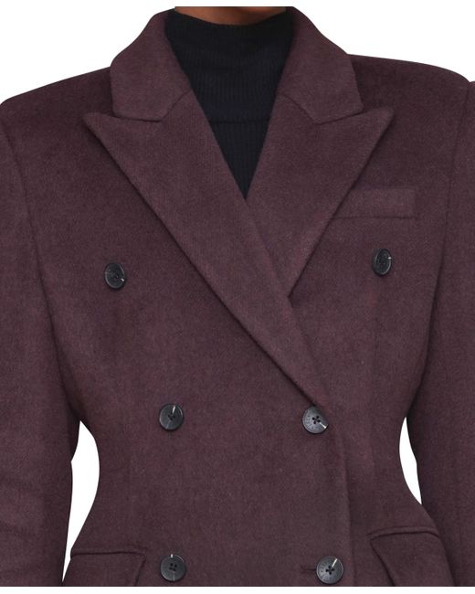 Avec Les Filles Purple Notched-collar Blazer Coat