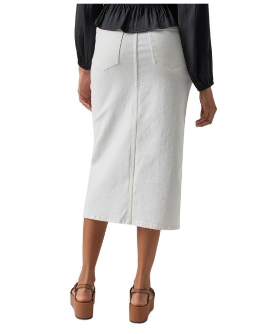 Sanctuary Gray Front-slit Denim Midi Skirt