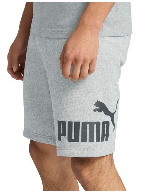 PUMA Gray Logo Drawstring Shorts for men