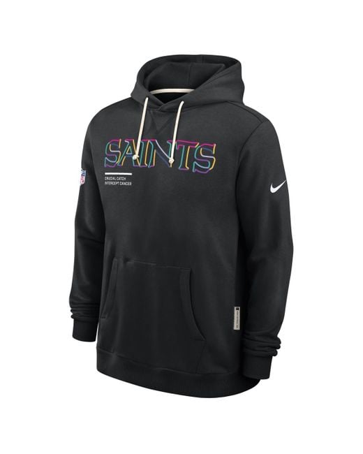 Nike Black New Orleans Saints 2025 Nfl Crucial Catch Sideline Standard Issue Dri-fit Hoodie for men