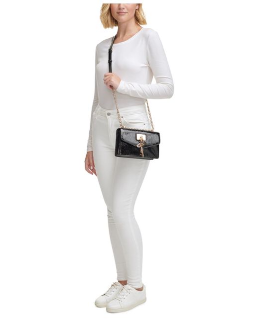 DKNY Women's Elissa Small Shoulder Bag, Black Gold: Handbags