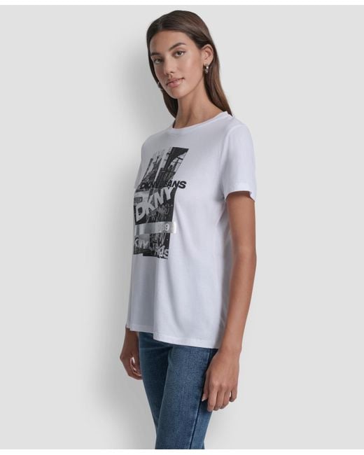 DKNY Blue Crewneck T-shirt