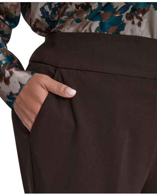 Calvin Klein Black Plus Size Mid-rise Wide-leg Pants