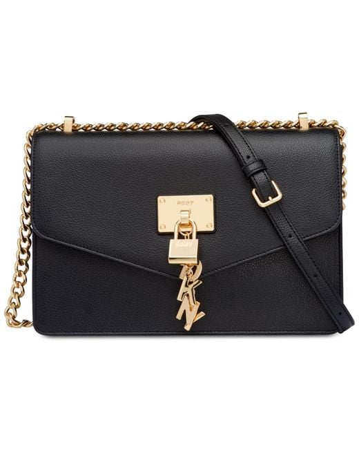 dkny elissa large leather shoulder flap