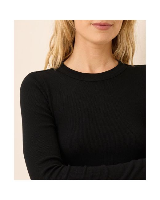 Pact Black Perfect Rib Long Sleeve Tee