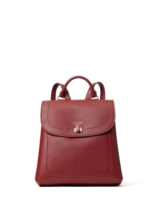 Kate Spade Essential Medium Leather Backpack in Red | Lyst
