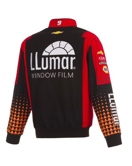 JH Design Black/red Chase Elliott Llumar Full-snap Twill Uniform Jacket for men