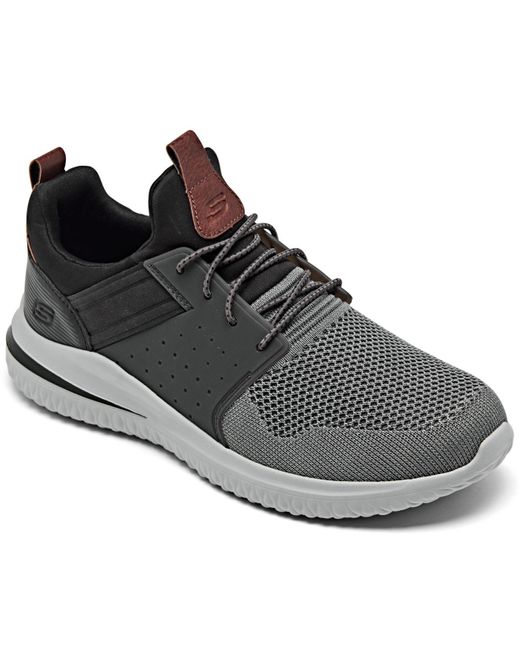 Skechers Gray Delson 3.0 - Cicada Wide-width Slip-on Casual Sneakers From Finish Line for men