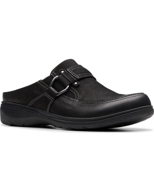 Clarks Black Carleigh Viola Round Toe Mules
