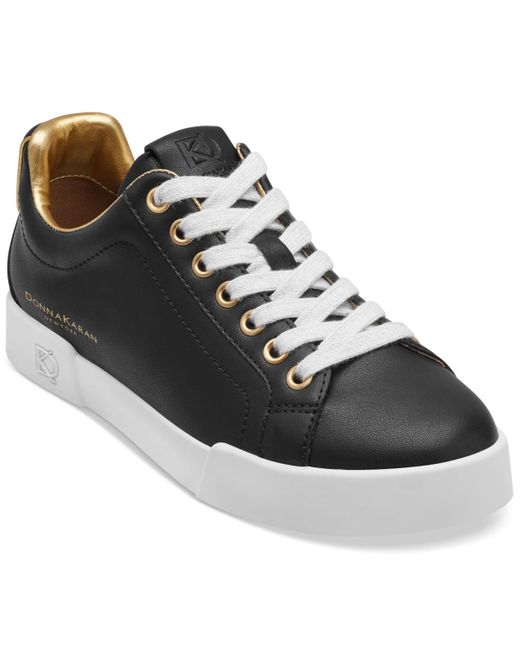 Donna Karan Black Donna Lace Up Sneakers
