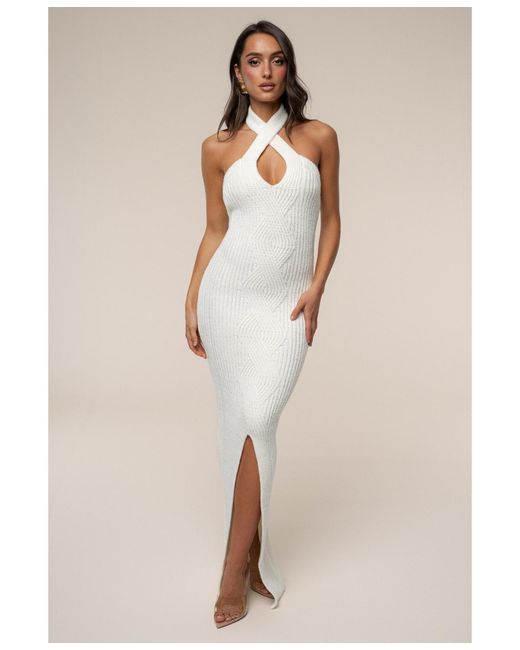 JLUXLABEL Women's Natural Cortado Ribbed Maxi Dress - laplaya.ma