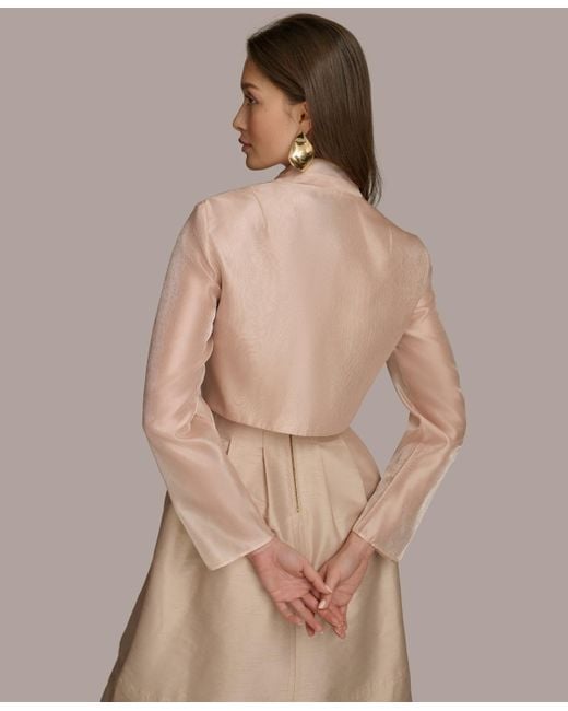 Donna Karan Brown Open-front Long-sleeve Shrug