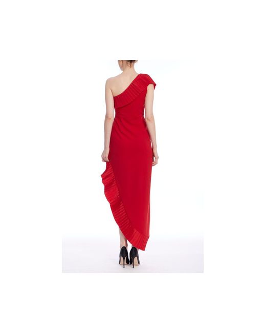 ONE33 SOCIAL Red The Mercer Pleated Ruffle Gown