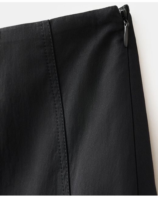 Mango Black Selection Seams Flared Skirt