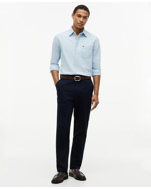 Tommy Hilfiger Blue Chambray Solid Shirt for men