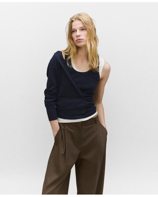 Mango Blue Wool-blend Knitted Top