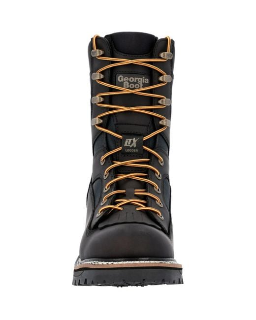 Georgia Boot Black Ltx Logger Waterproof Work Boot for men