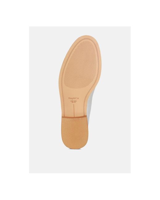 Rag & Co White Corleone Pleather Stacked Heel Loafers