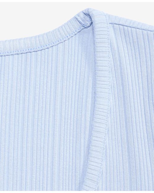 On 34th White Ribbed Scoop-neck Tee