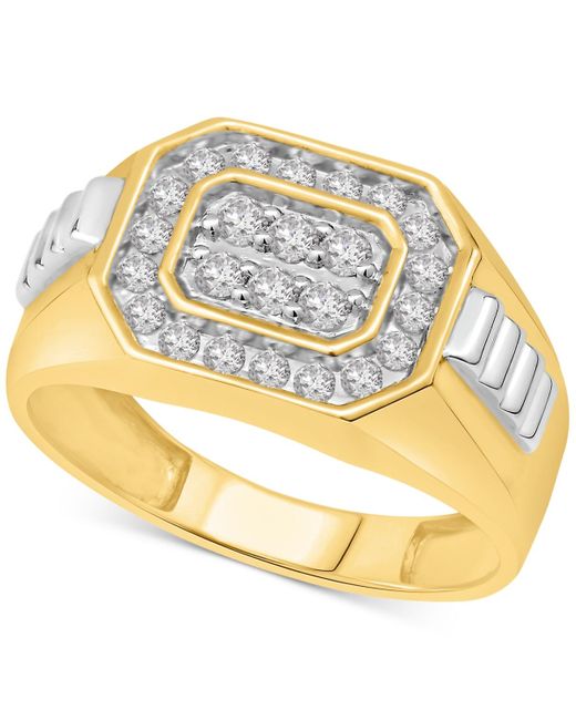 Macy's Metallic Diamond Octagon Cluster Ring (1/2 Ct. T.w. for men