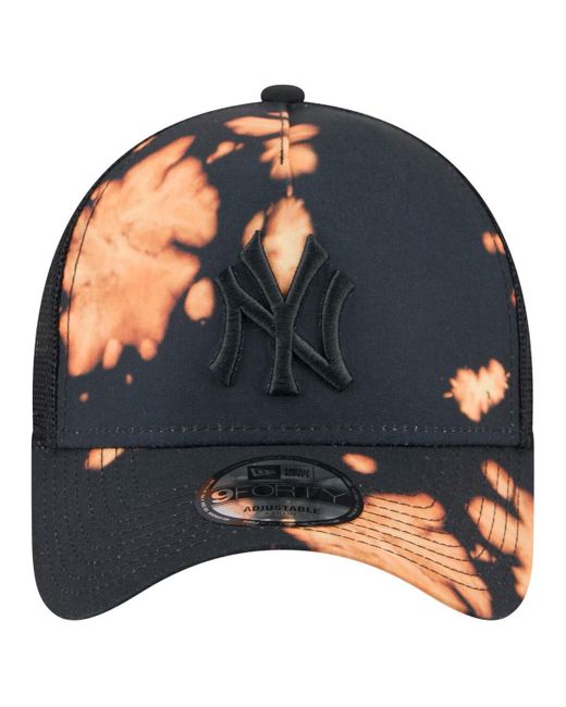 KTZ Blue New York Yankees Bleached A-frame 9forty Adjustable Hat for men