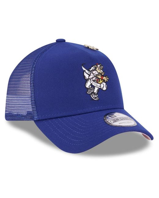 KTZ Blue Texas Rangers 2025 Big League Chew A-frame 9forty Adjustable Trucker Hat for men