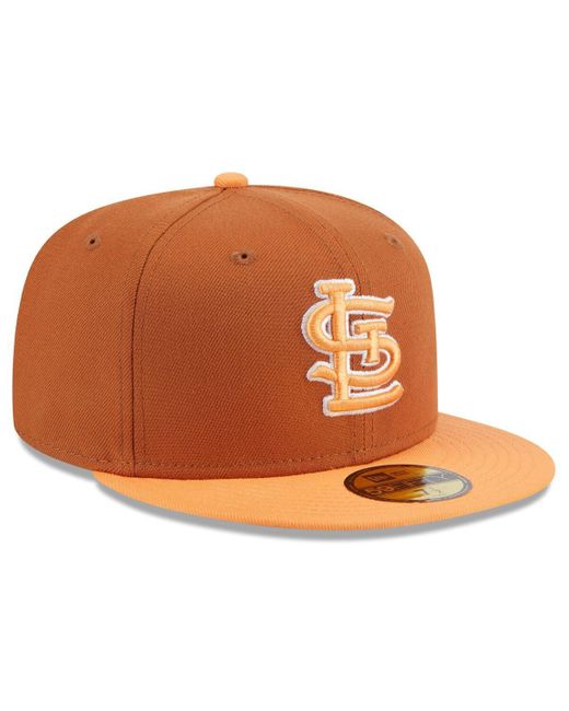 KTZ Brown/orange St. Louis Cardinals Spring Color Basic Two-tone 59fifty Fitted Hat for men