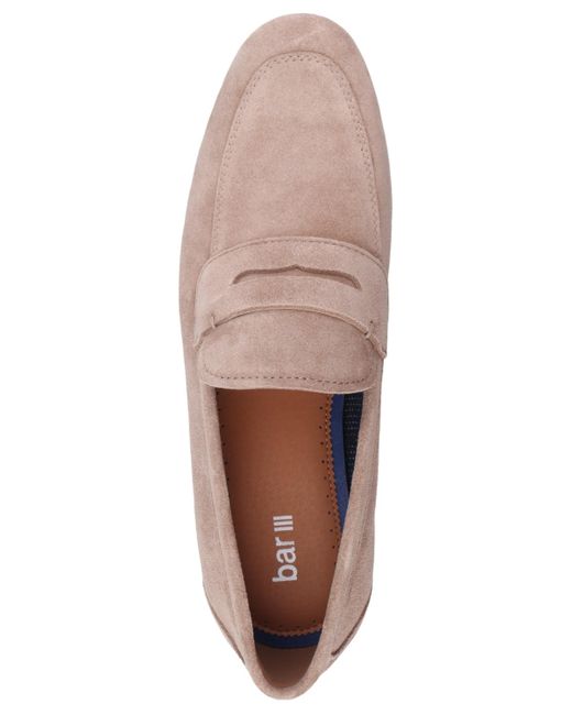 BarIII Pink Baldwinn Suede Penny Loafer for men