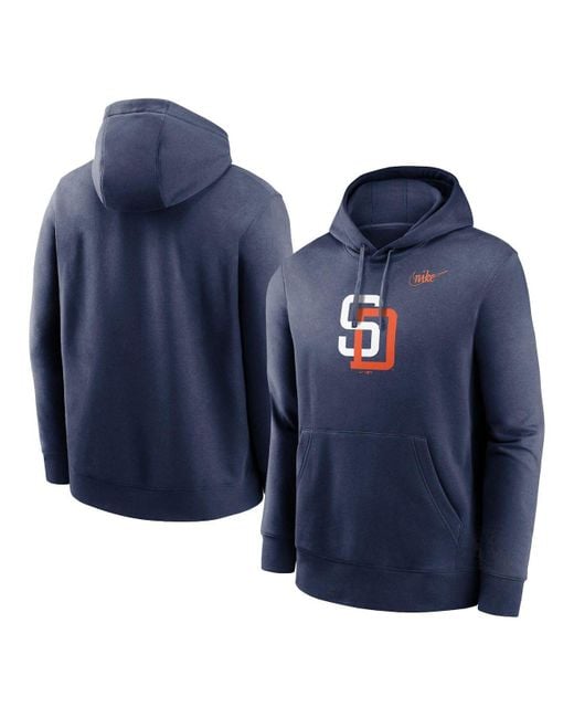 Nike Fleece Navy San Diego Padres Cooperstown Collection Logo Club ...