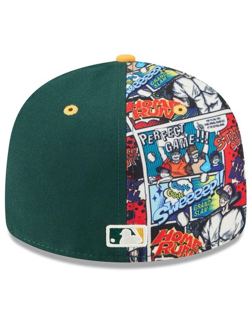 KTZ Multicolor Green/gold Athletics 2025 Mlb Diamond Hero Edition Low Profile 59fifty Fitted Hat for men