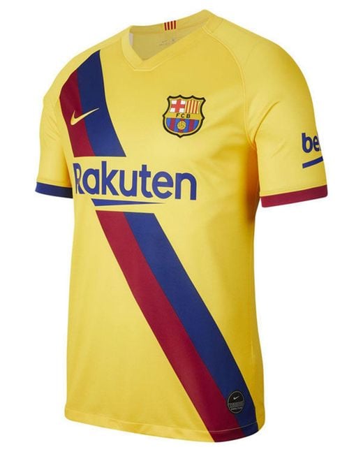 Nike Yellow Fc Barcelona 2019/20 Vapor Match Away Soccer Jersey for men