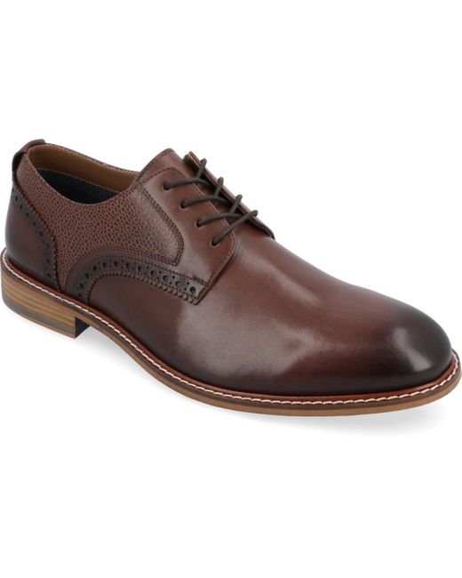 Thomas & Vine Brown Clayton Plain Toe Brogue Derby Shoe for men